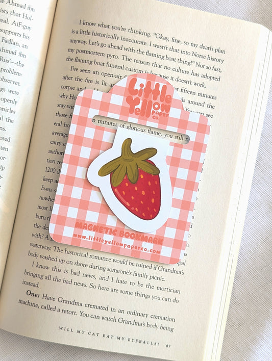 Strawberry Picnic Magnetic Bookmark